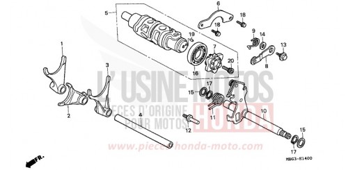 BARILLET DE SELECTION VFR800FIX de 1999